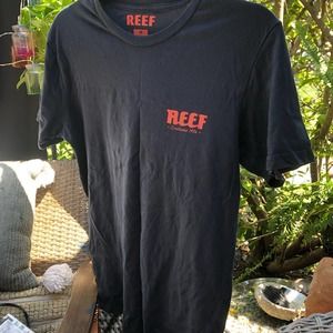 Reef Men's Black Cotton T Shirt Size M